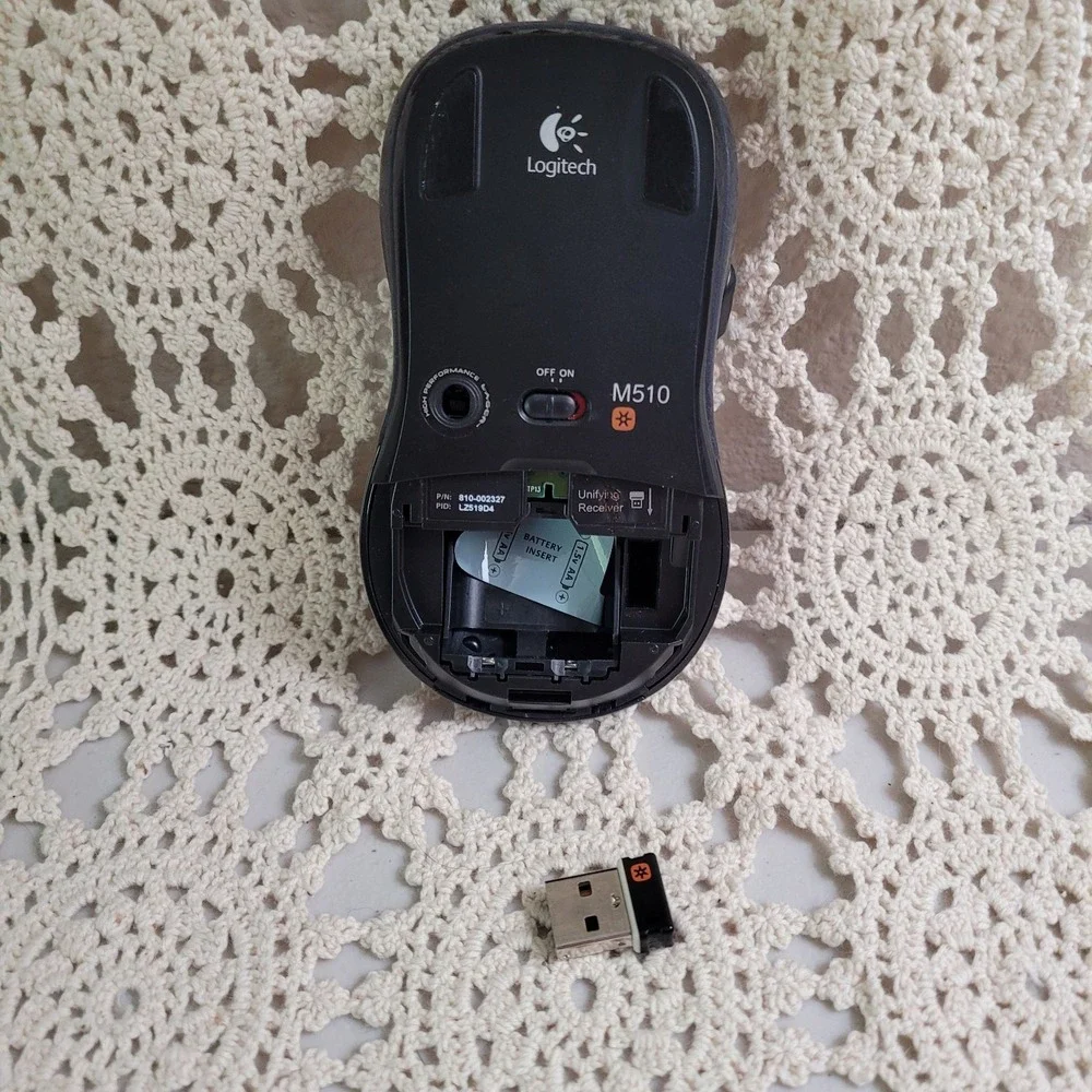 Logitech M510 Wireless Computer Mouse with USB Unifying Receiver Dark Blue